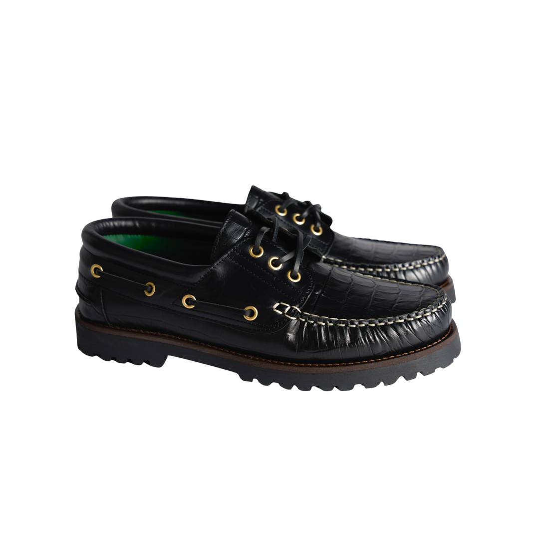 The Deck Shoe Black LUGS
